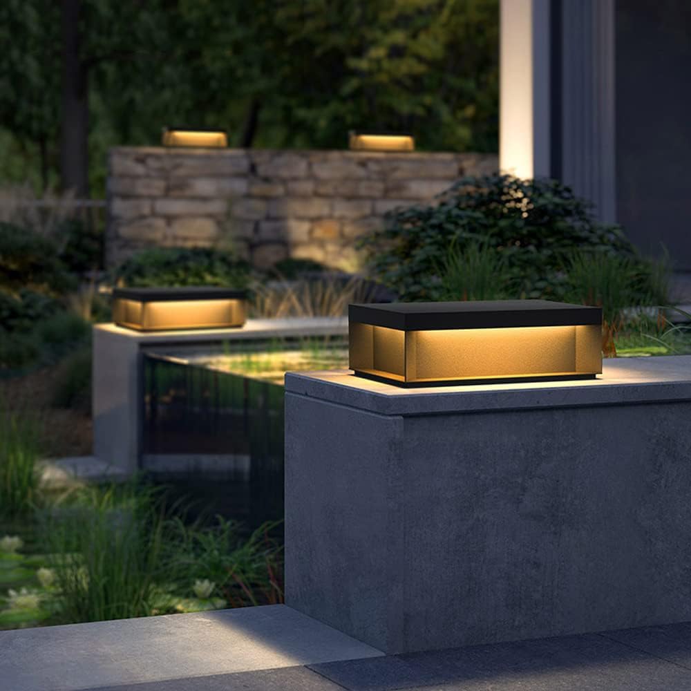 Square Outdoor Post Light - LED Pillar Lamp