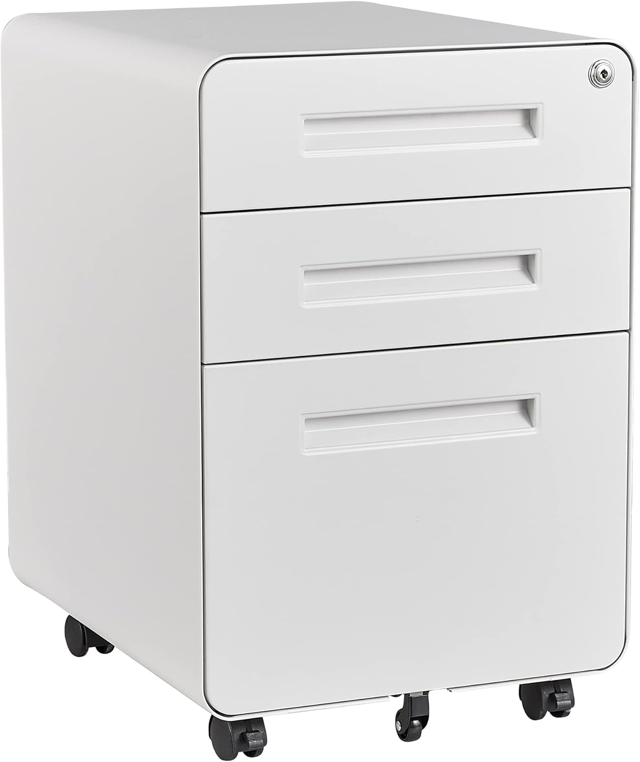3-Drawer Mobile File Cabinet with Lock