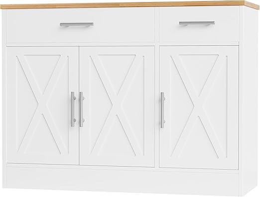 Farmhouse Sideboard Buffet Cabinet with Barn Doors