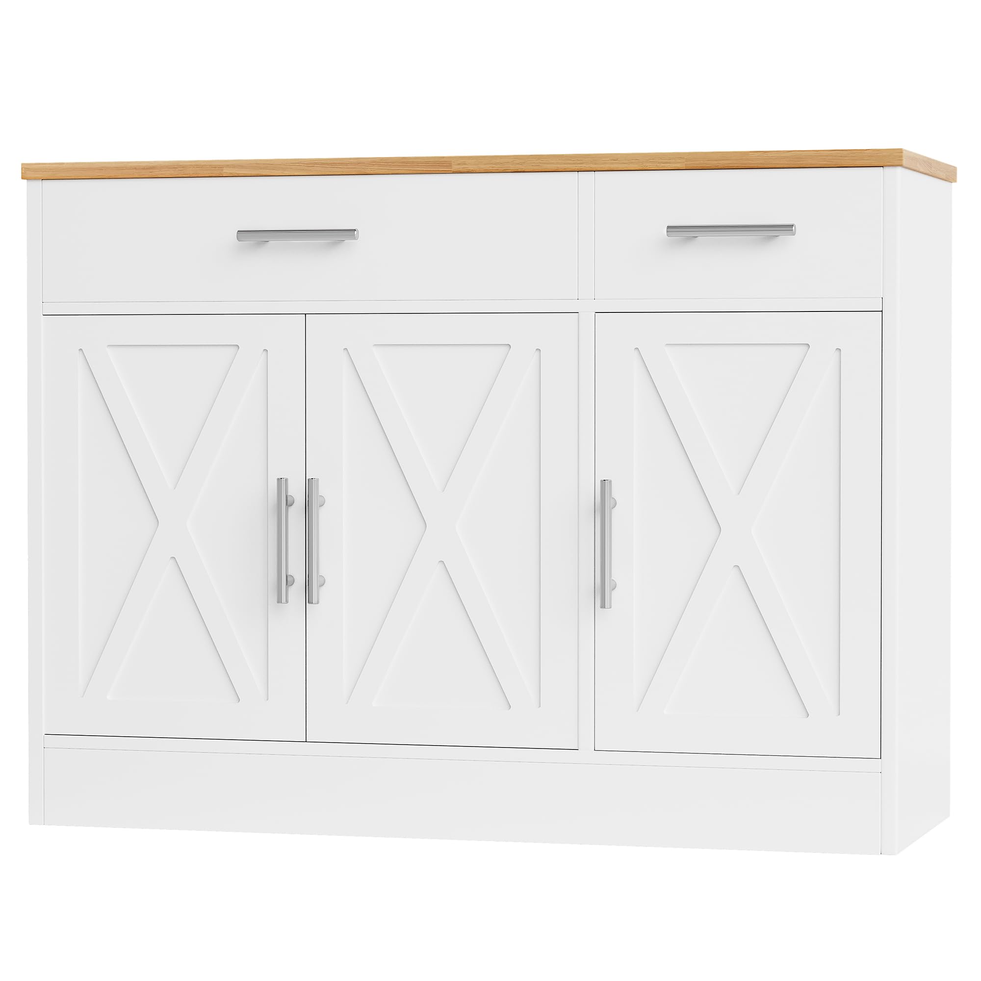 Modern Farmhouse Sideboard Buffet Cabinet with 3 Barn Doors