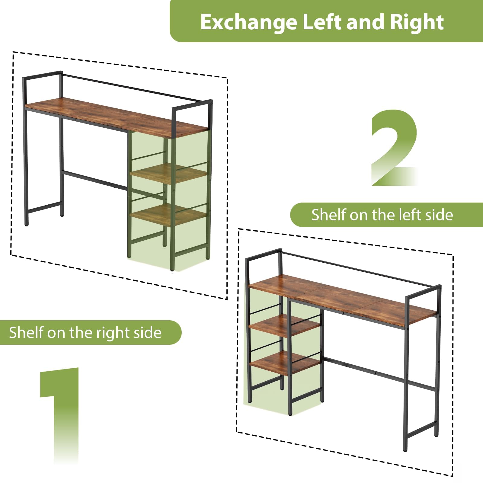 38.5 Inch Desk Hutch with 3-Tier Storage Organizer