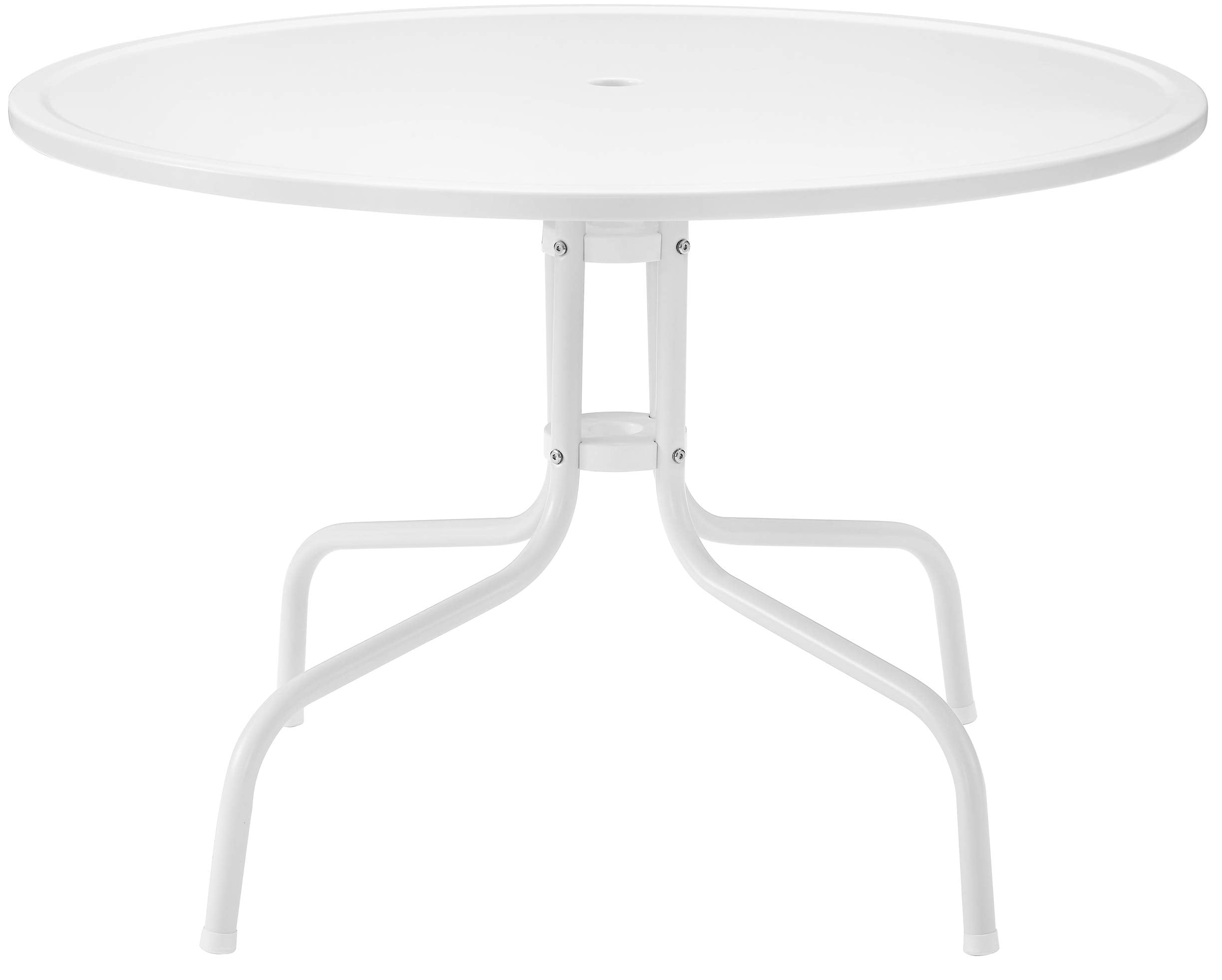 Crosley Furniture Griffith 5-Piece Outdoor Dining Set for 4, Retro Metal Round Patio Table and Chairs, White and Key Lime