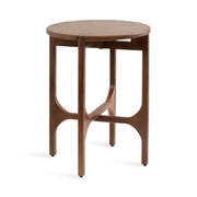 Modern Geometric Mango Wood Round Side Table