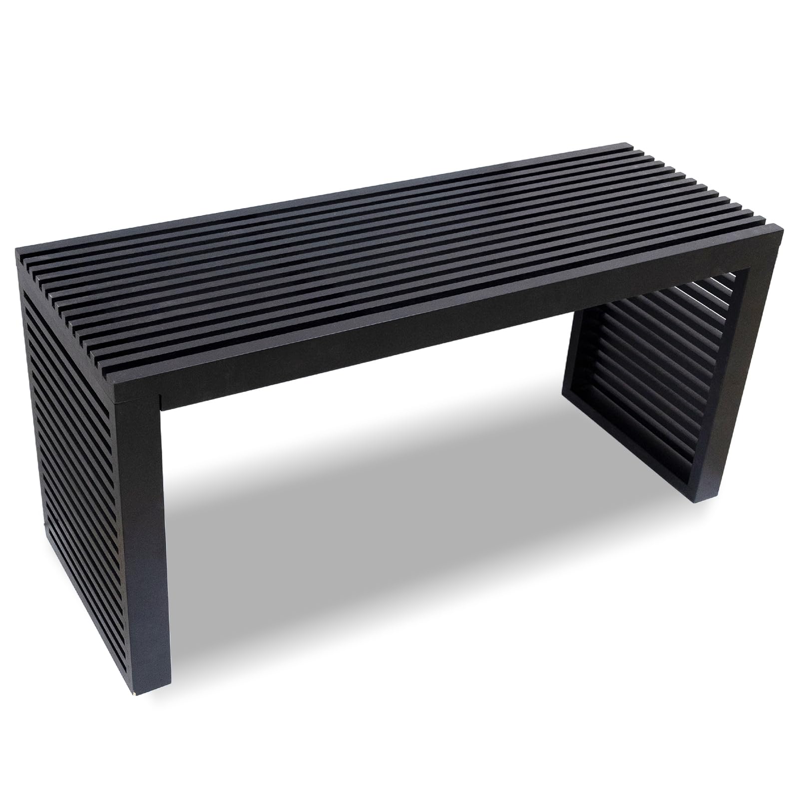 35 Inch Bamboo Bench Black