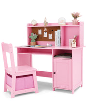 Kids Study Desk and Chair Set with Storage