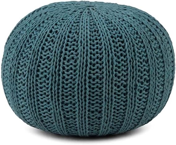 Nikki Boho Round Hand Knit Pouf