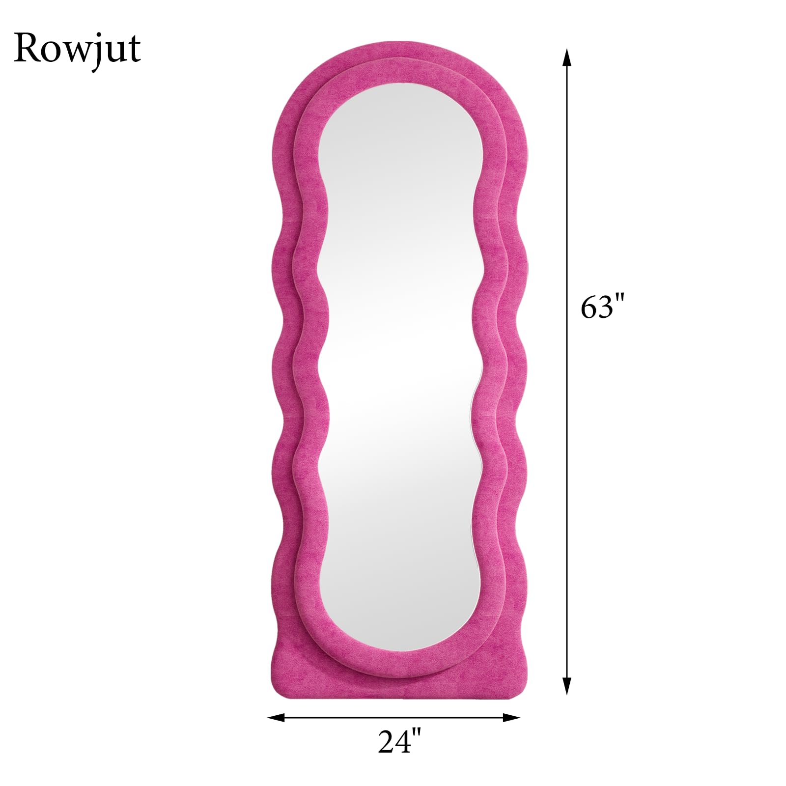 Wavy Full Length Mirror 63x24 Inch