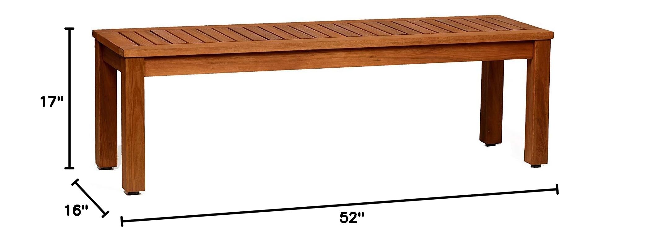 Eucalyptus Wood Backless Outdoor Bench