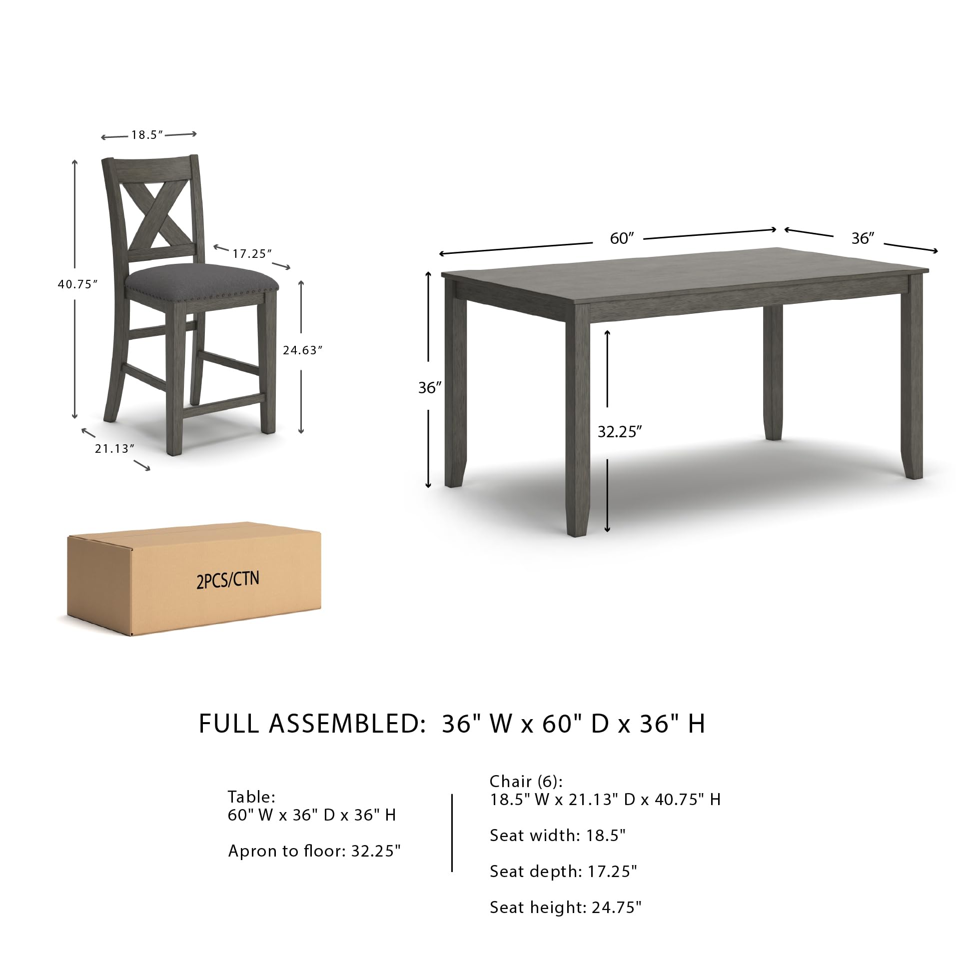 Counter Height Dining Set with Upholstered Stools