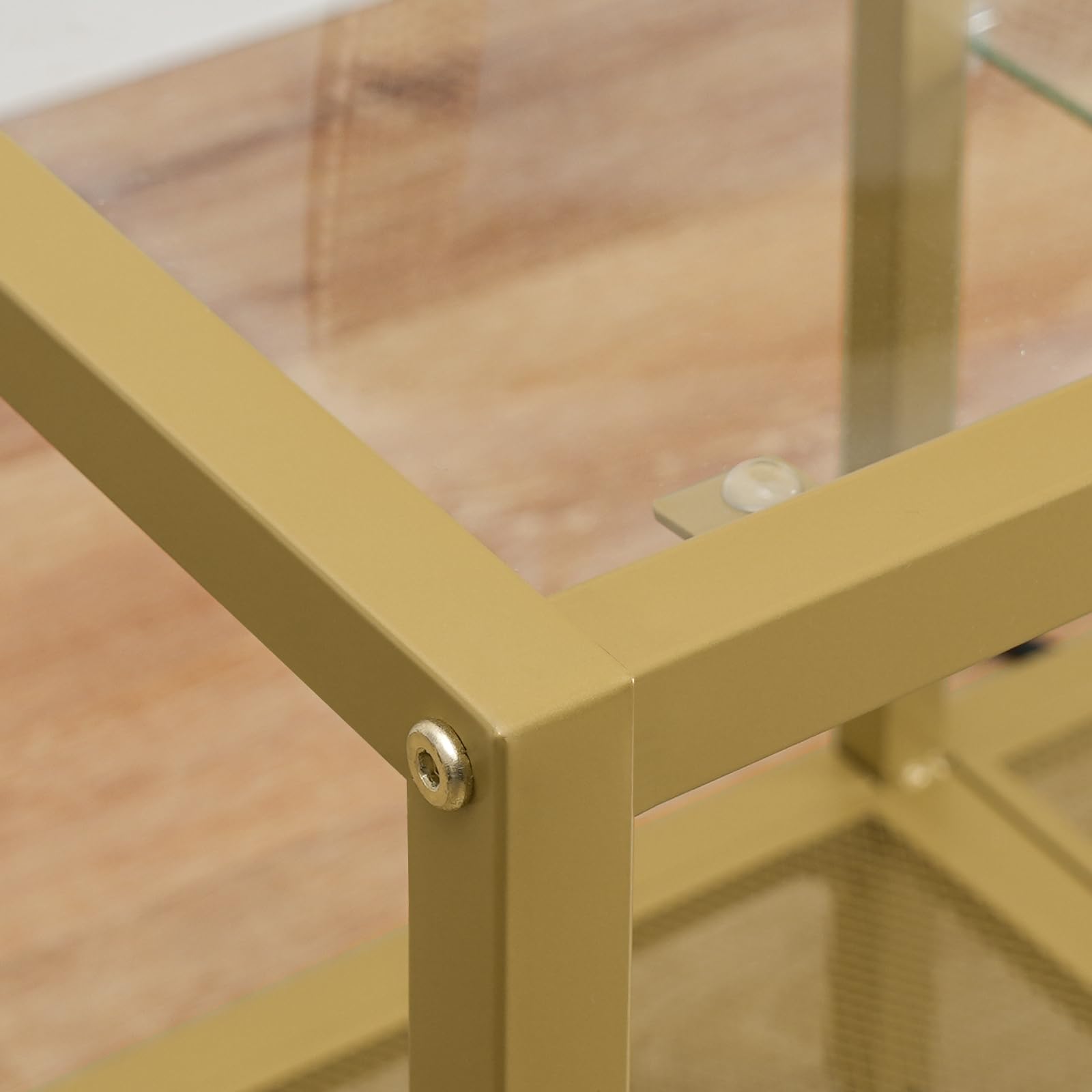 55 Inch Glass TV Stand with LED Lights