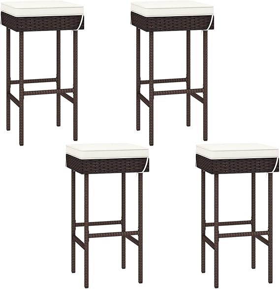 Outdoor Rattan Bar Stools Set of 2