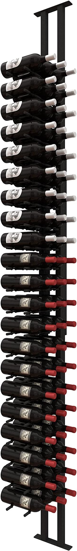 Floor-to-Ceiling Wine Rack - Double Deep Wall Mount - 42 Bottle Capacity
