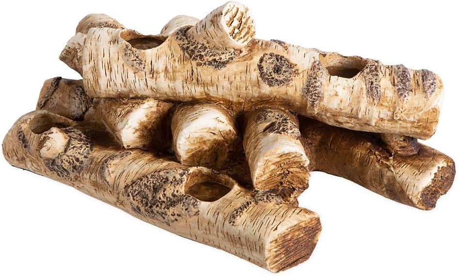 Faux Birch Wood Resin Logs Tea Light Candle Holder