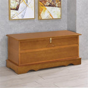 Cedar Wood Storage Blanket Chest Bench Honey Brown