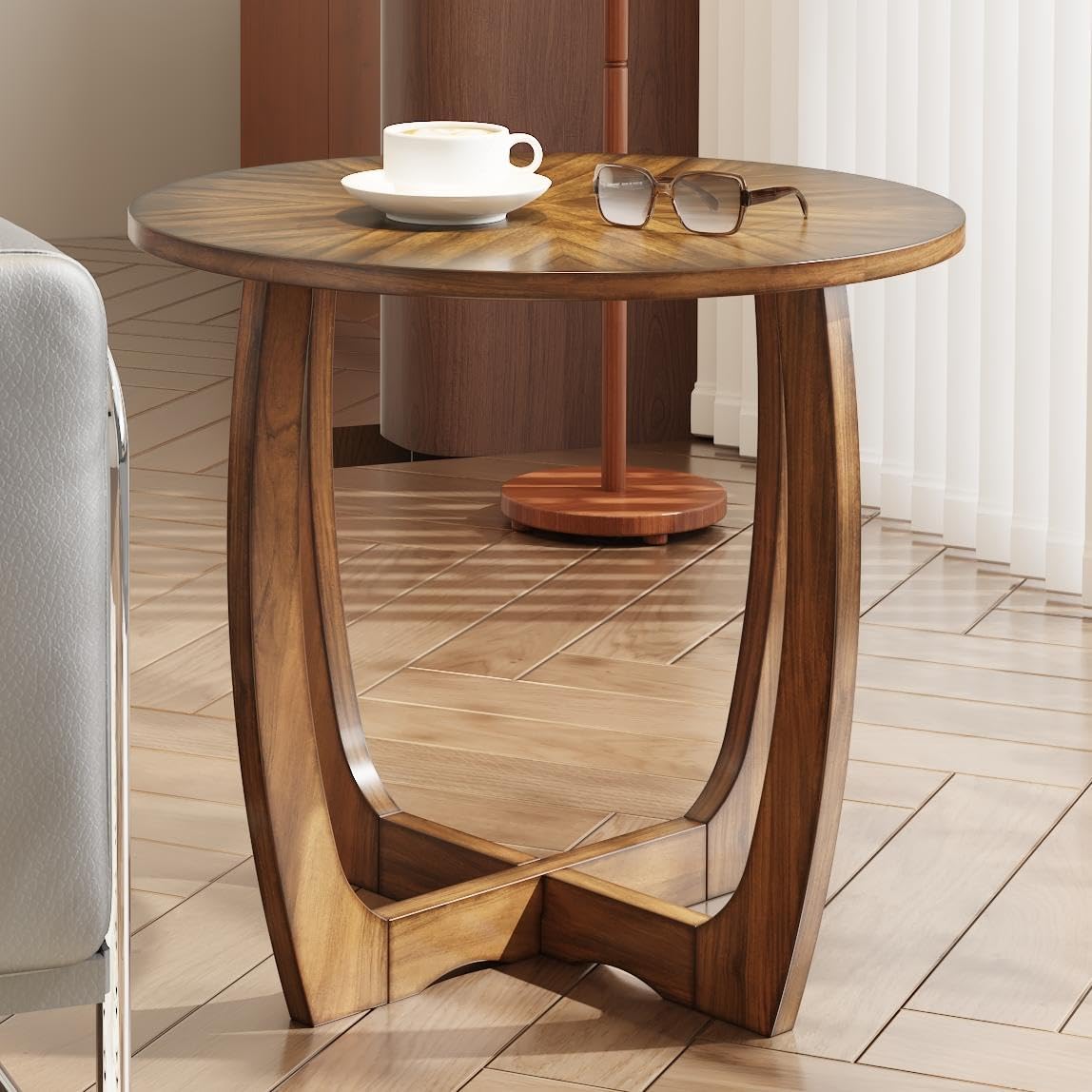 Mid Century Modern Round End Side Table