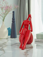Yoga Lady Sculpture Polyresin Figurine