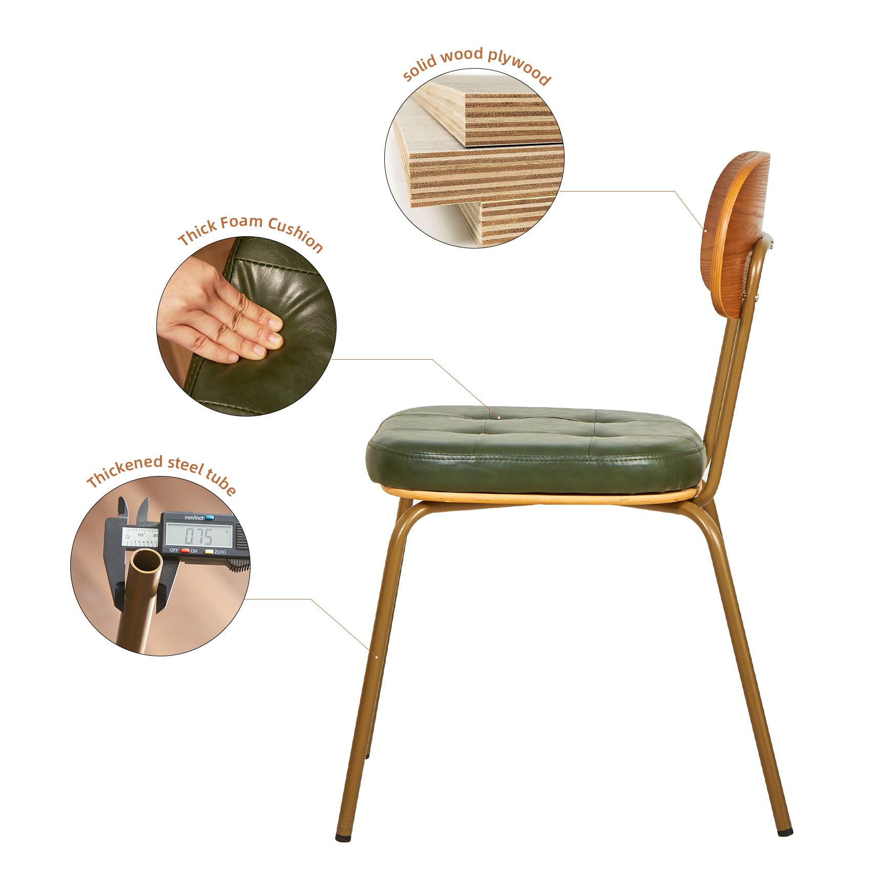 Mid Century Modern Dining Chairs Set of 2