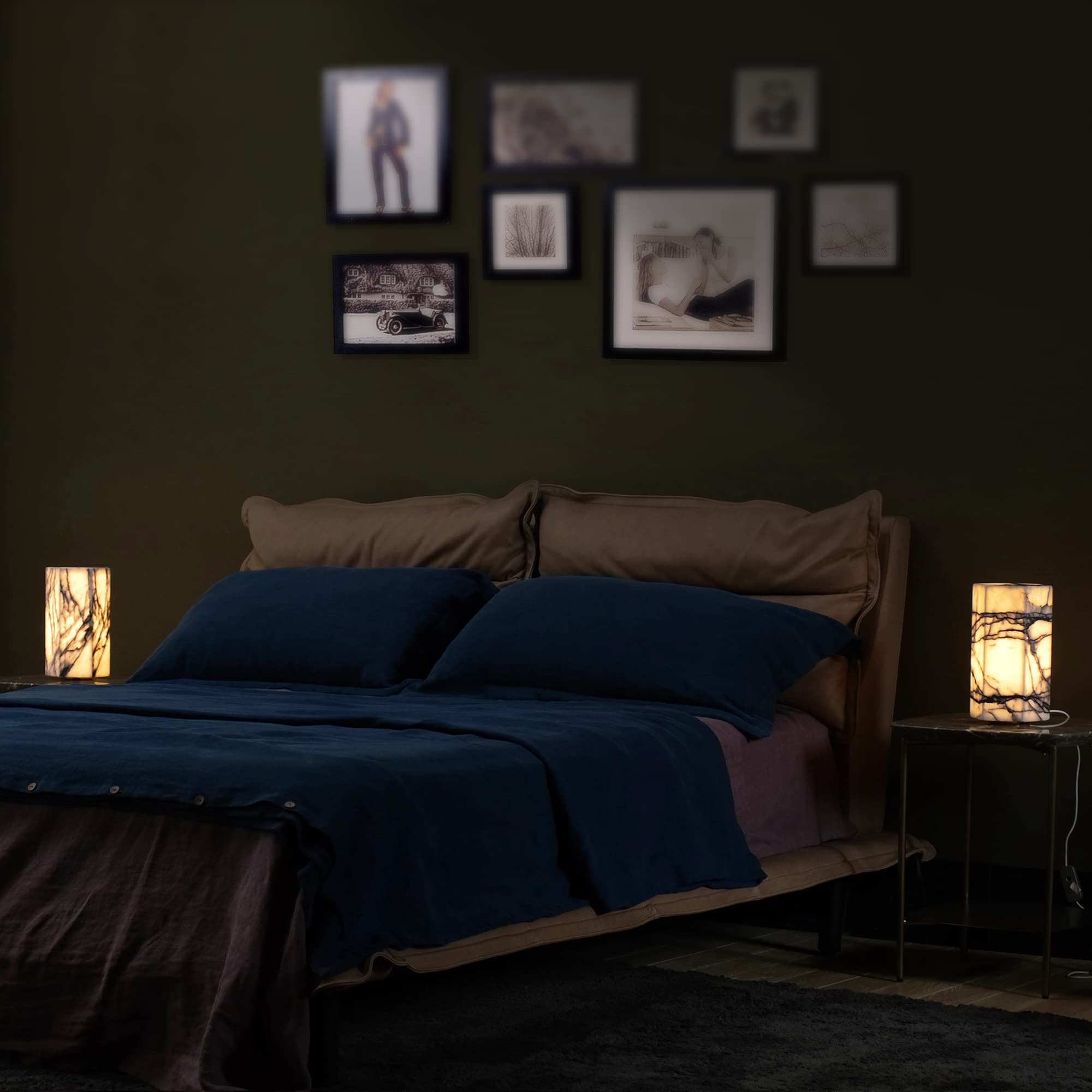 Handcrafted Marble Table Lamp with Tri-Color Dimmable LED