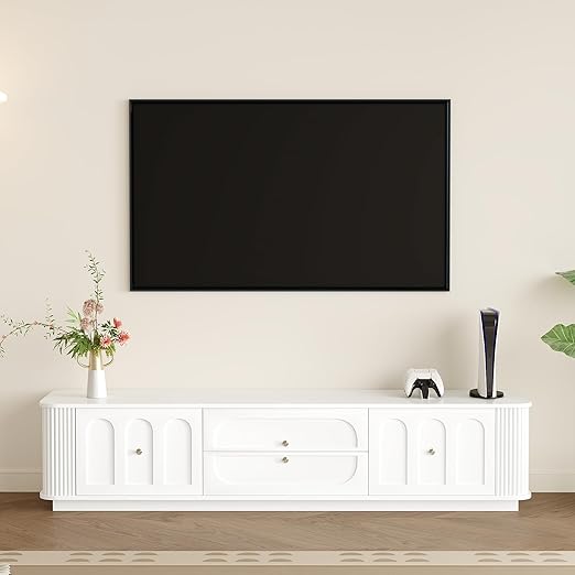 Extendable TV Stand for 67-90 Inch TVs with Storage Cabinets