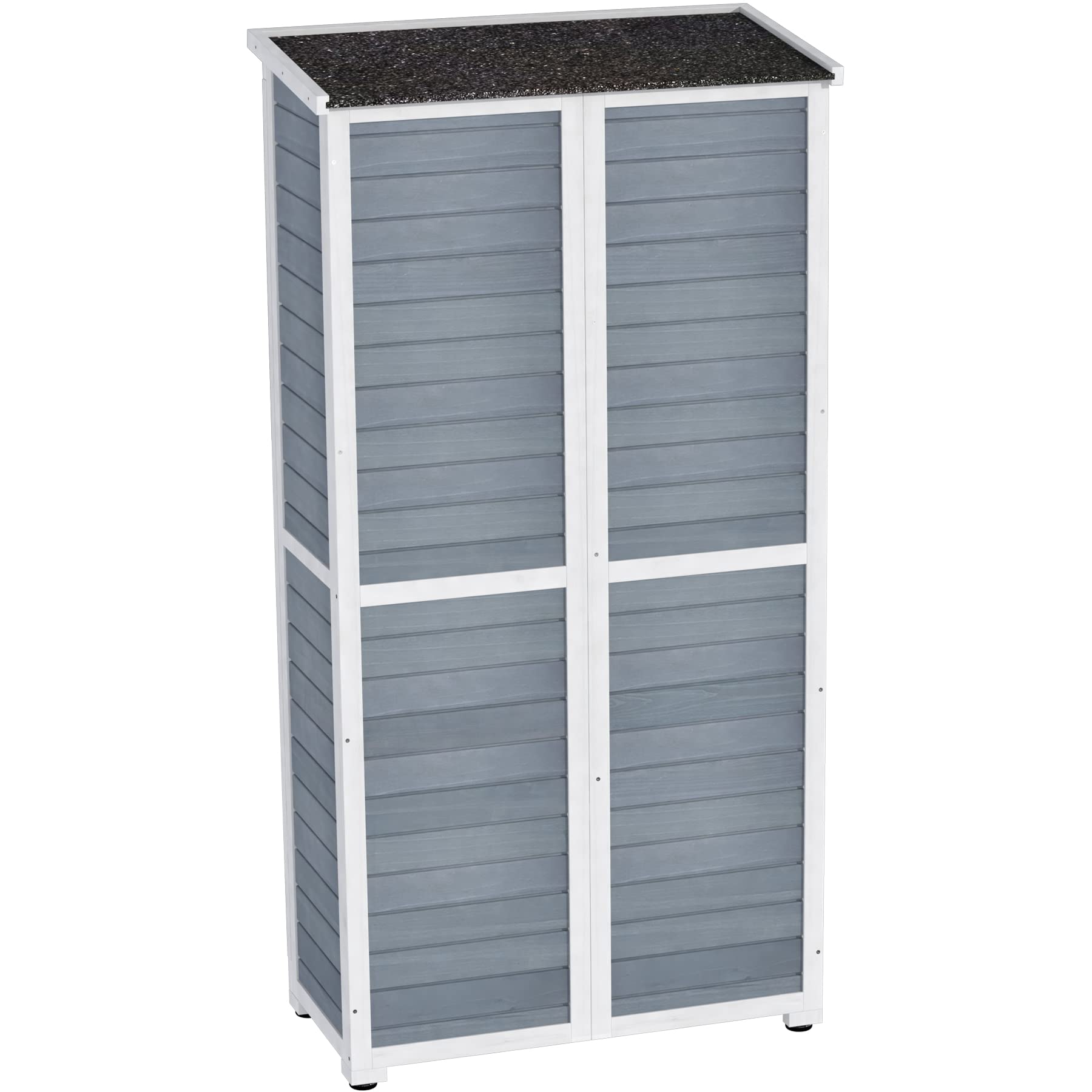 Outdoor Storage Cabinet with Waterproof Roof and Lockable Doors
