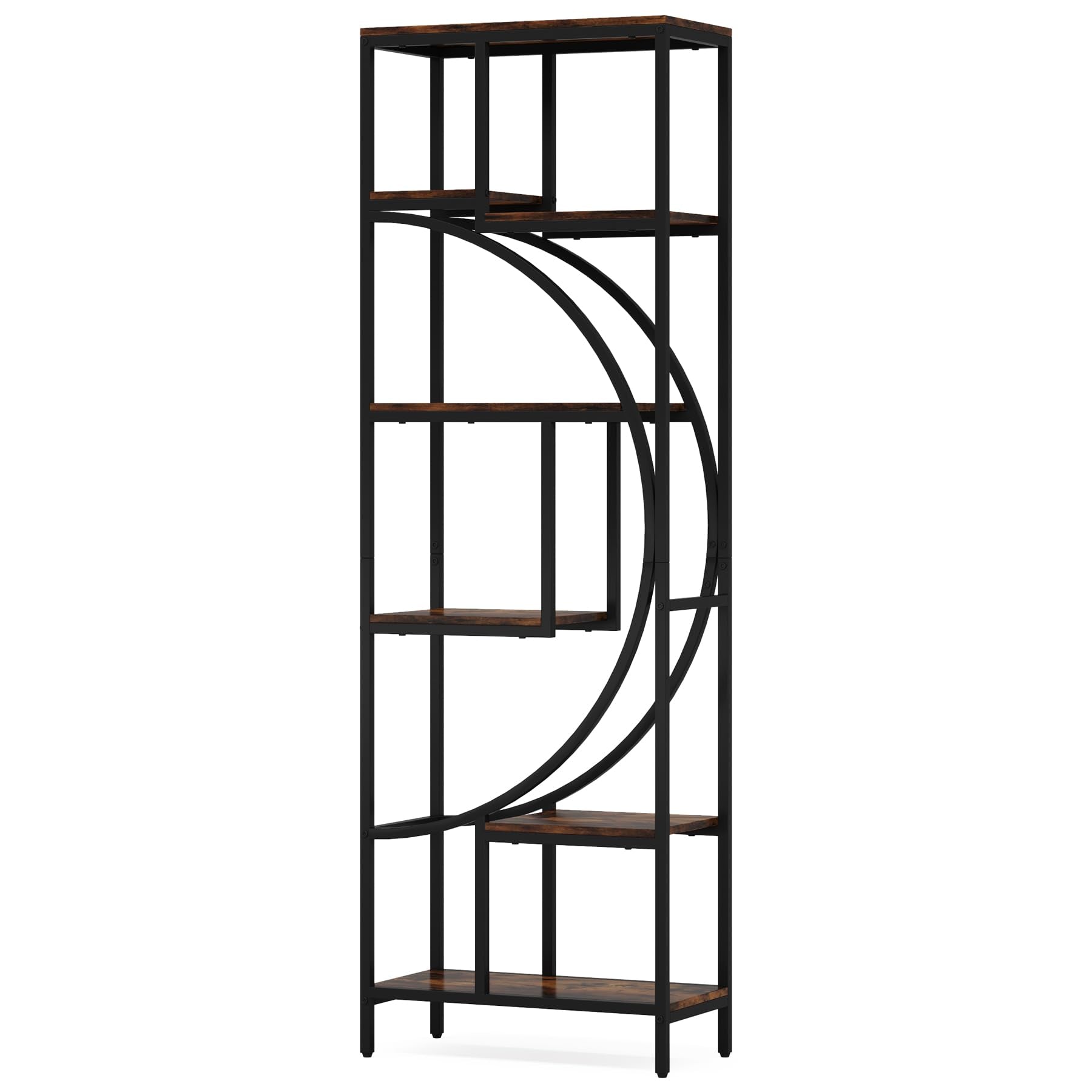 Geometric Bookshelf 70.9" Tall with 7 Shelves