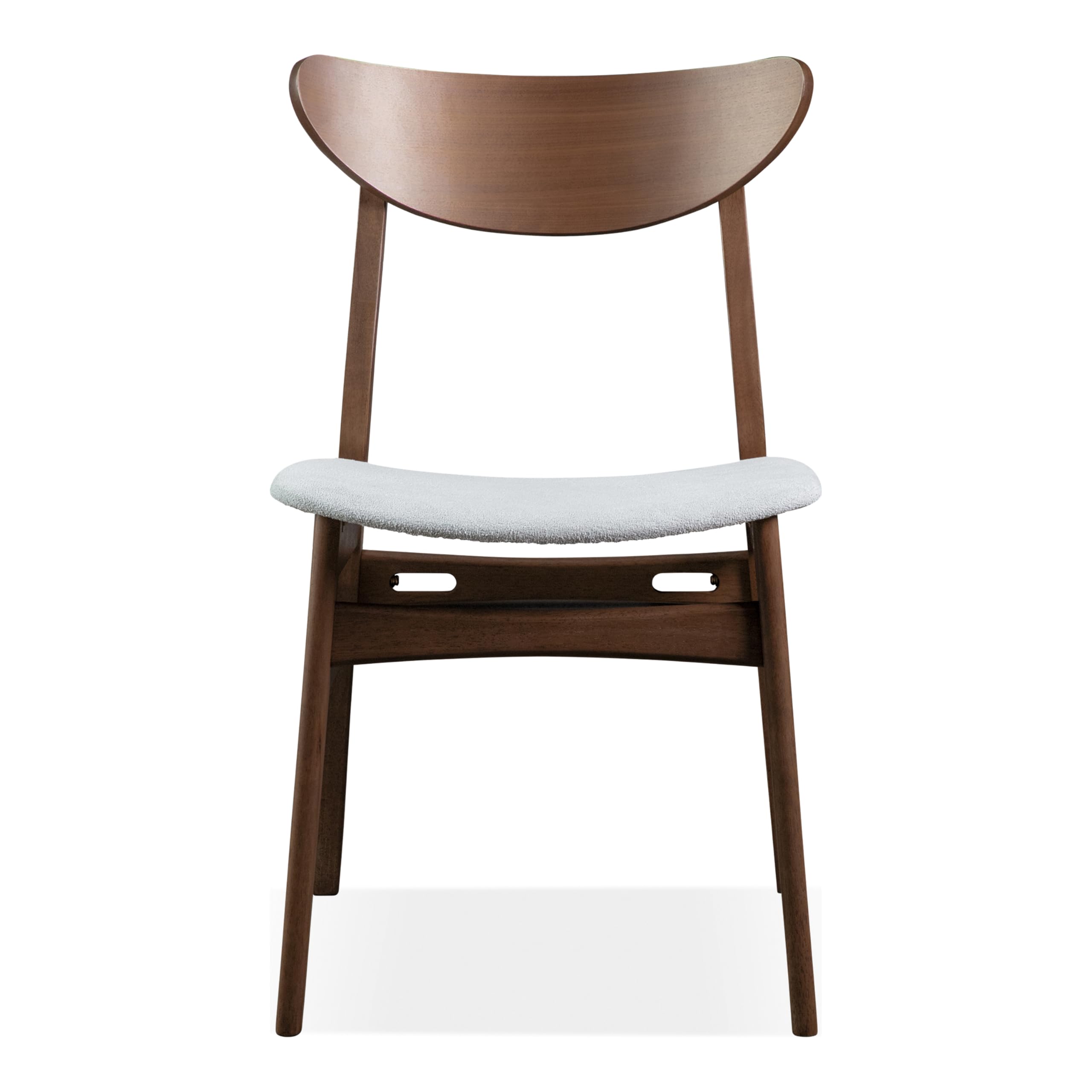 Mid-Century Modern Dining Chairs Set of 2 Walnut Brown