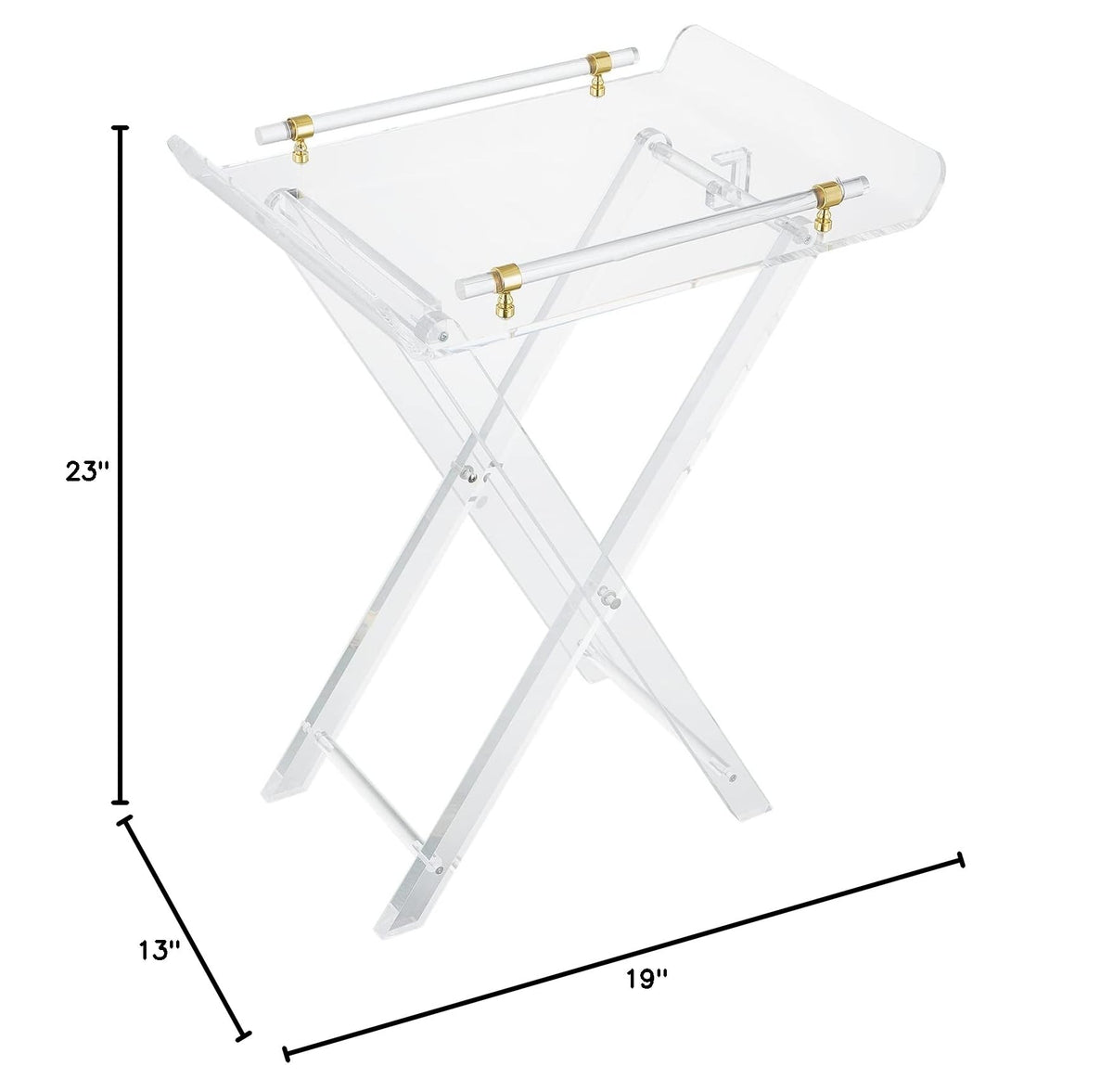 Acrylic Folding Tray Table with Handle