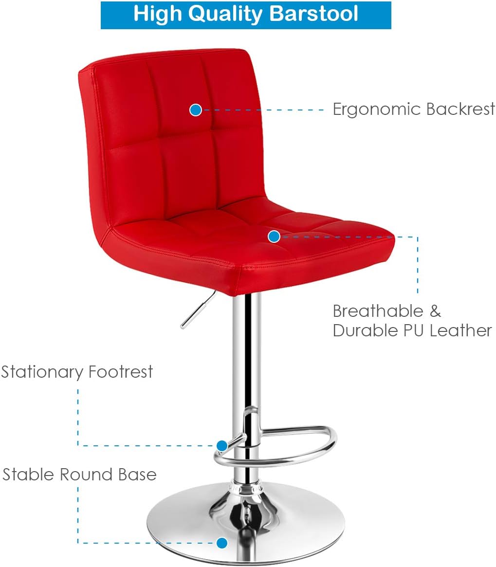 3-Piece Bar Table Set with Adjustable Swivel Chairs