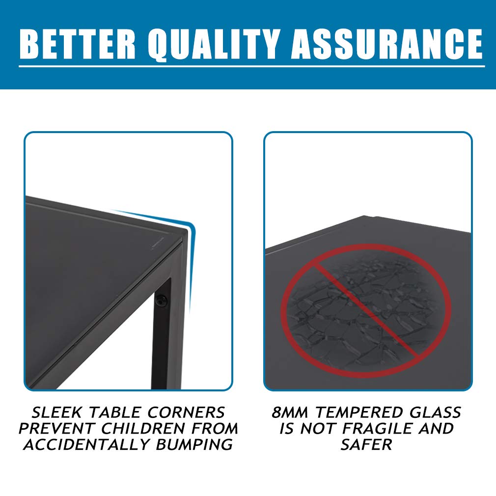 5-Piece Dining Table Set with Glass Top and Upholstered Chairs