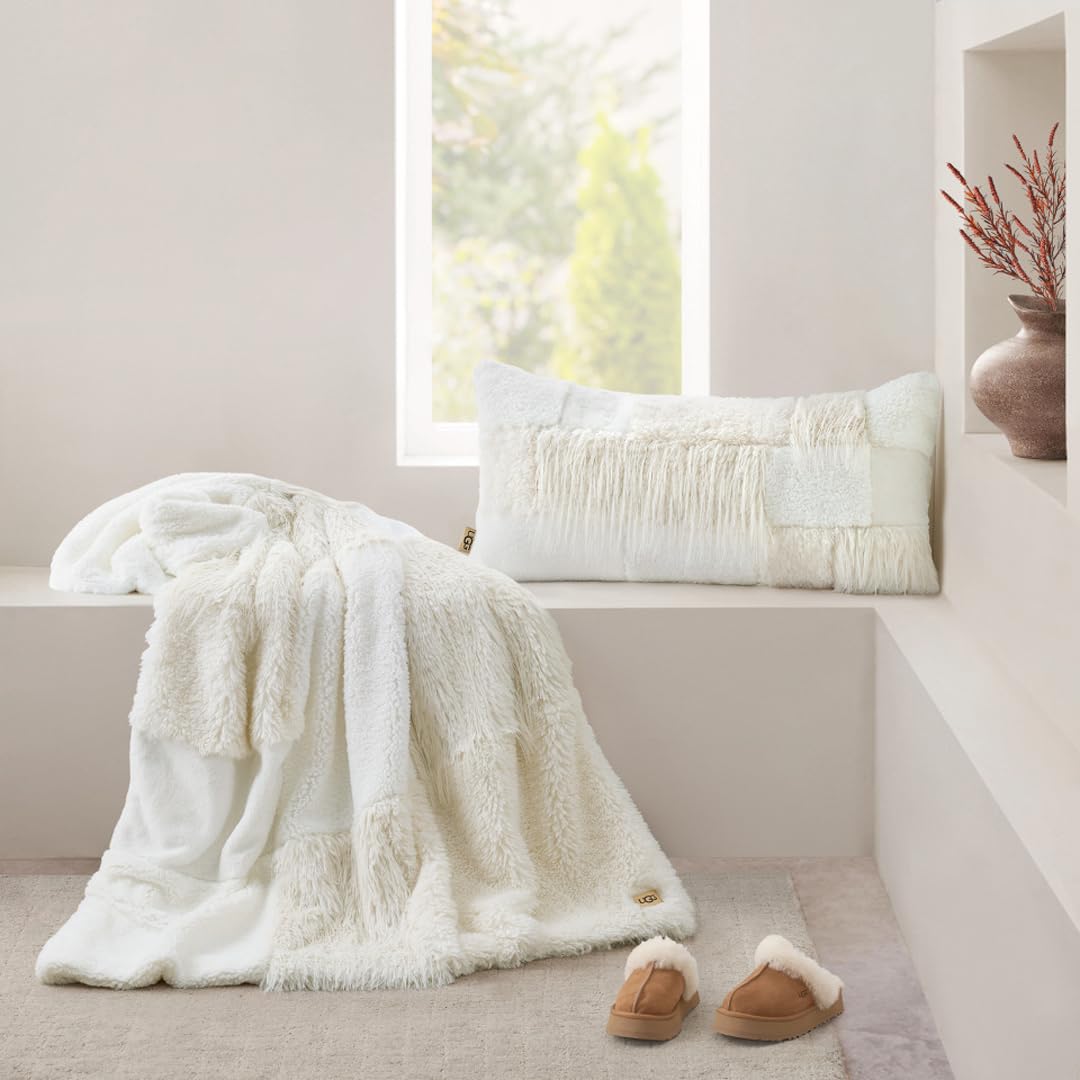 Faux Fur Accent Pillow 14" x 30" - Plush Decorative Throw Pillow