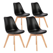 Mid-Century Modern Dining Chairs Set of 4 with PU Leather Cushion