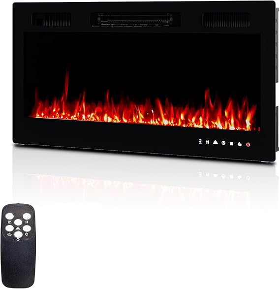 36 Inch Electric Fireplace with Remote Control