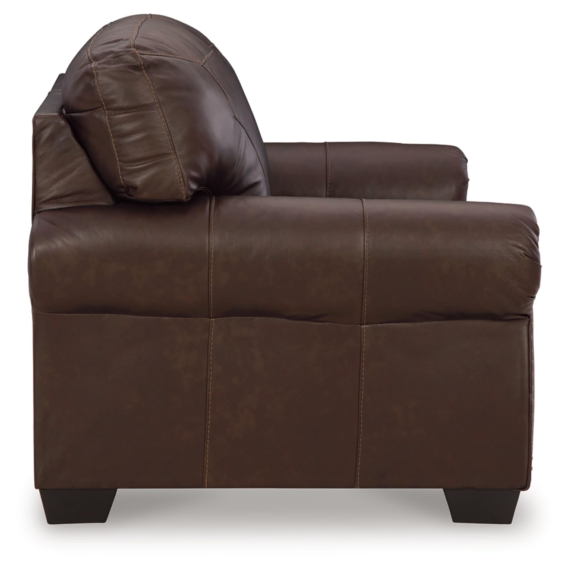 Traditional Leather Loveseat with Nailhead Trim