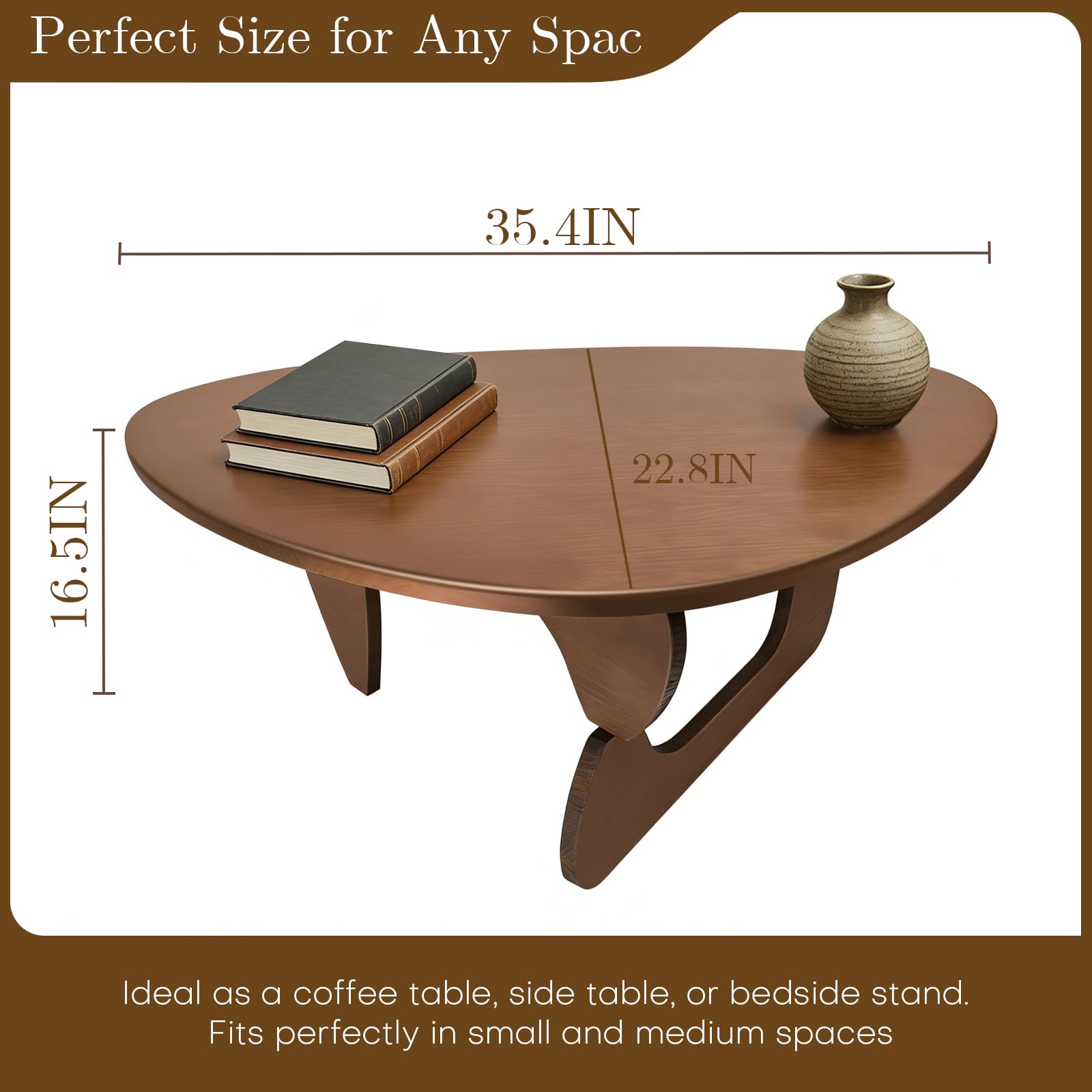 Semicircular Walnut Coffee Table