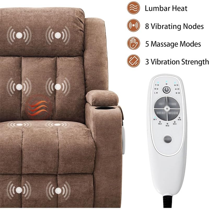 Electric Lift Recliner Chair with Massage and Heat