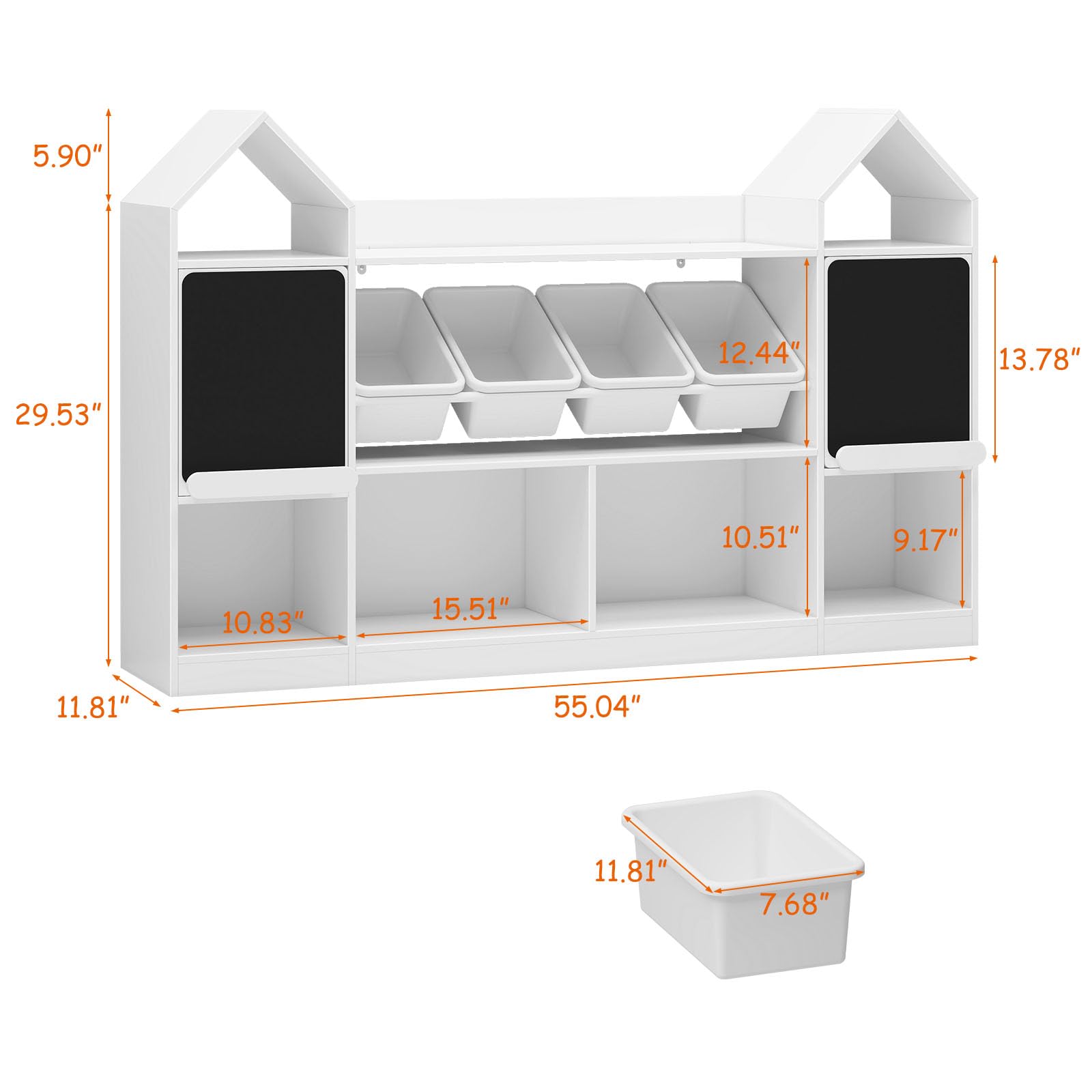 Castle Shape Children's Bookcase with Blackboard