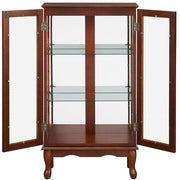 Curio Cabinet with Glass Doors and Adjustable Shelves