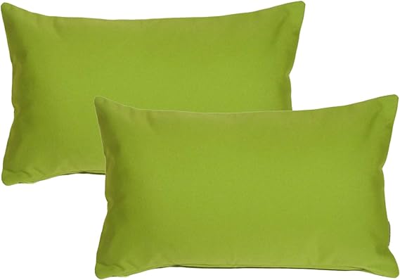 Sunbrella Indoor Outdoor Throw Pillows 12x20 Rectangular 2-Pack Black