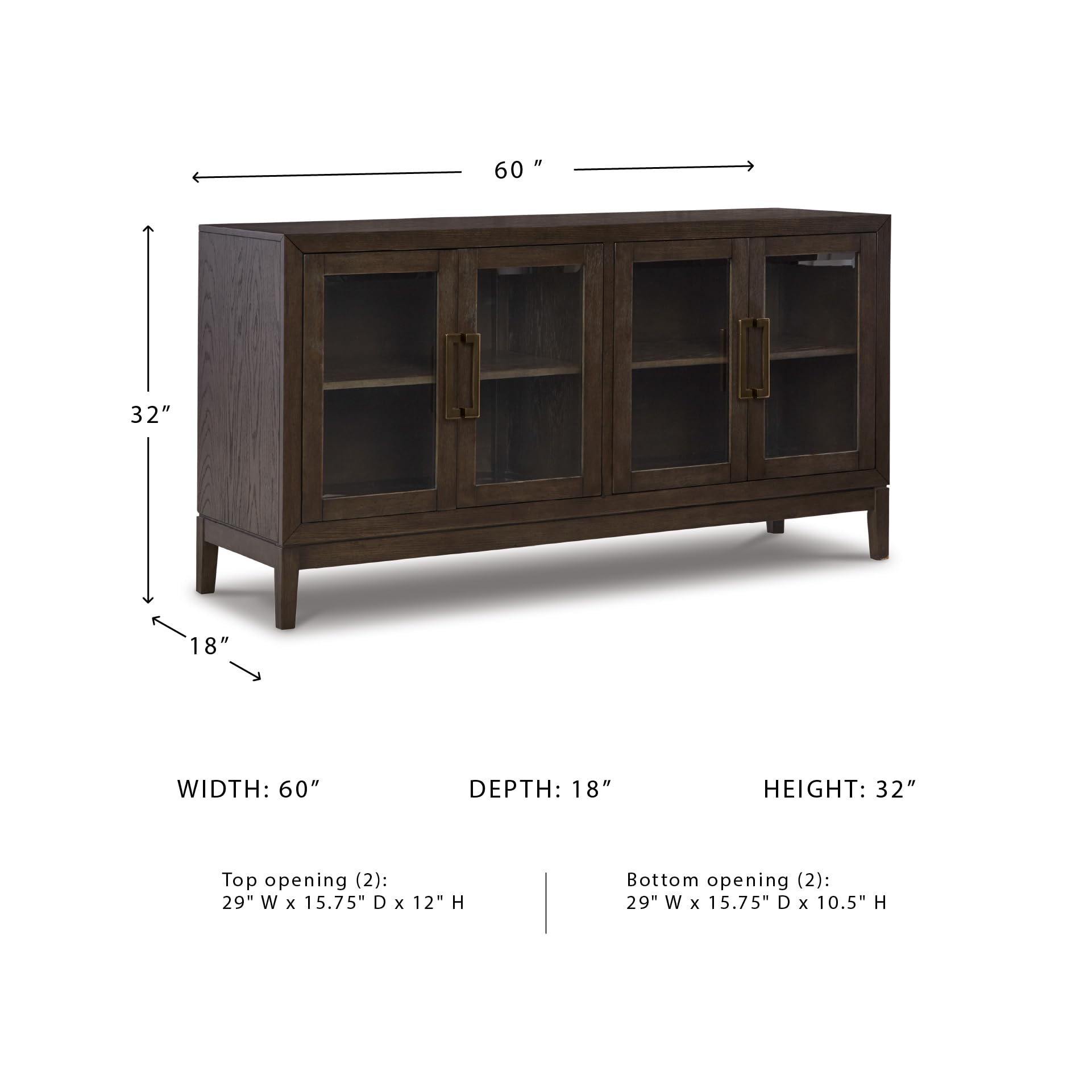 Burkhaus Dining Server with Glass Front Cabinets