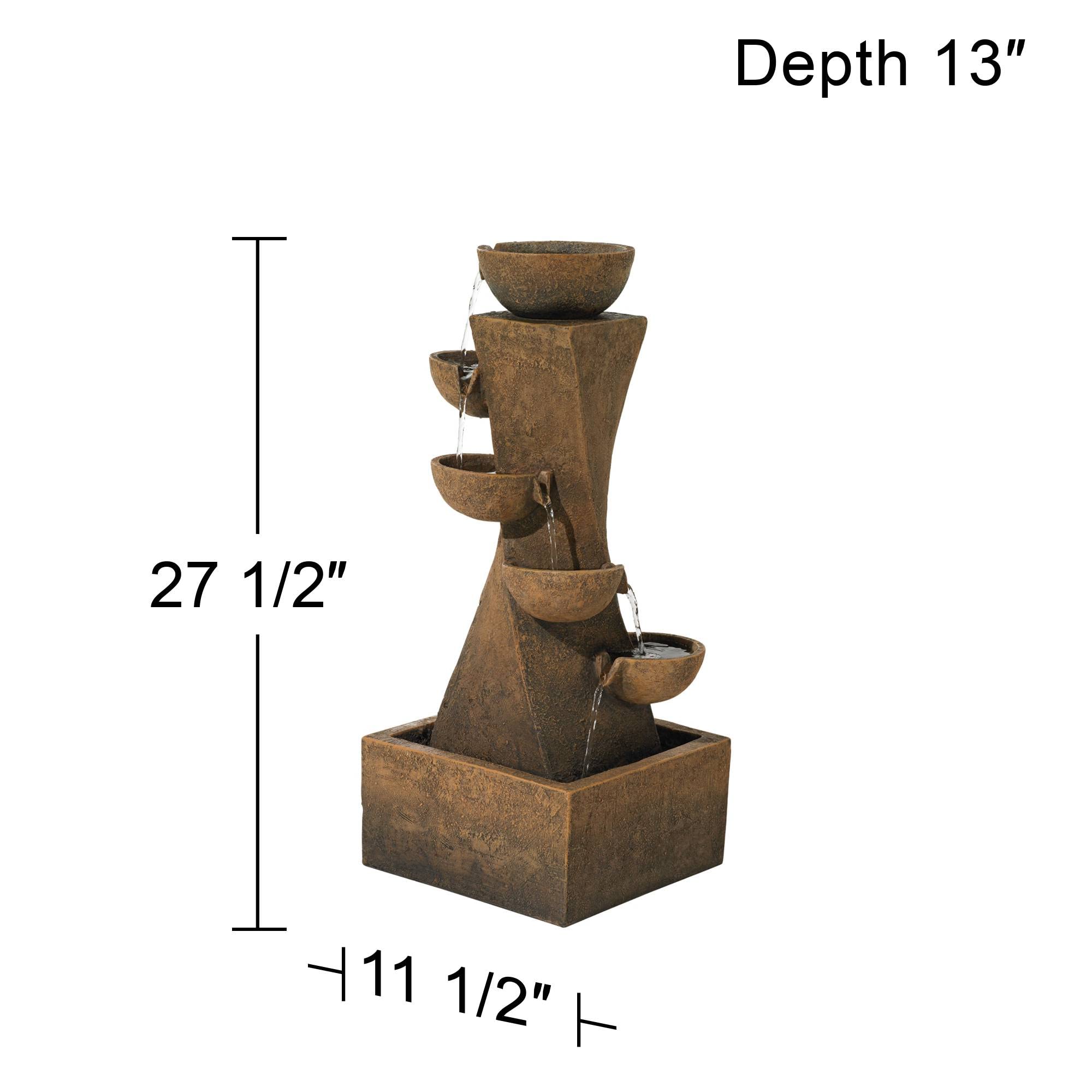 Cascading Bowl Fountain with LED Light