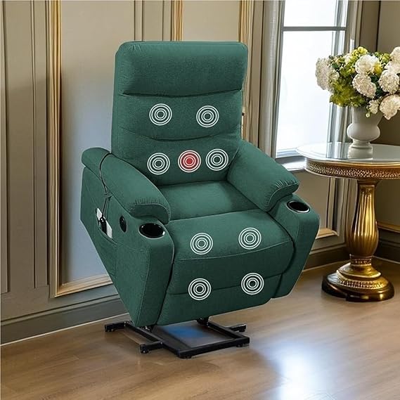 Heavy Duty Electric Power Lift Recliner with Massage and Heat