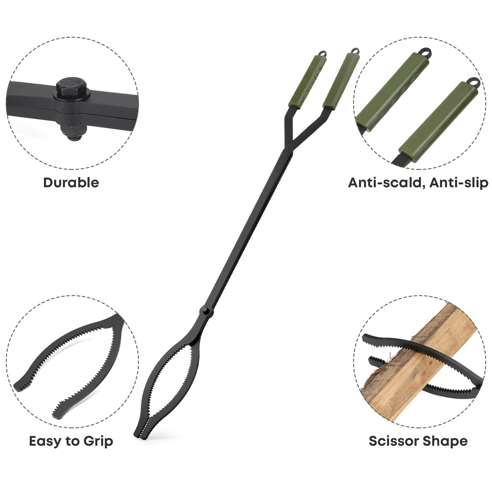 3-Piece Fire Pit Tool Set with 40" Poker