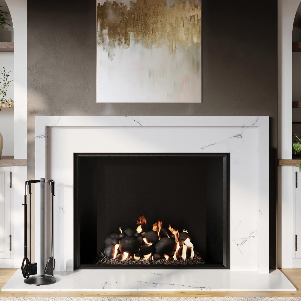 5-Piece Fireplace Tool Set - Aged Brass