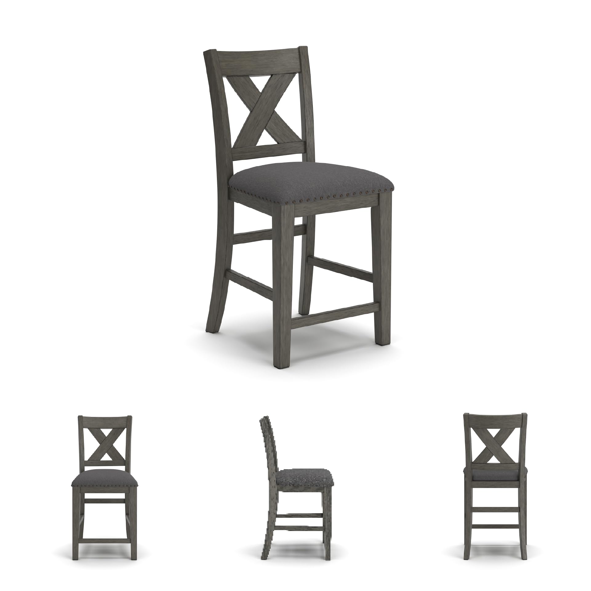 Counter Height Dining Set with Upholstered Stools