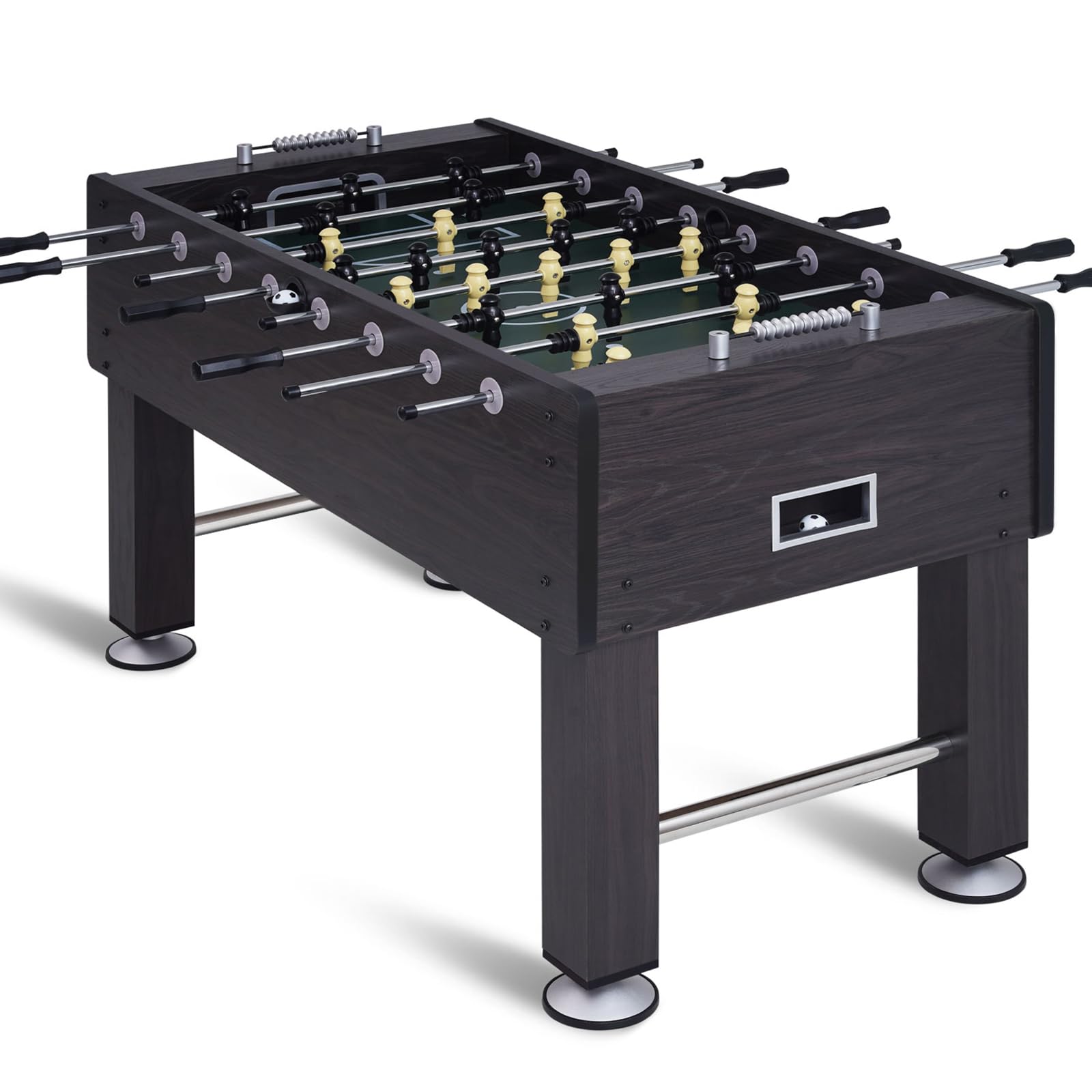 55 Inch Large Size Foosball Table for Adults, Kids, Competition Full Size Soccer Game Table Football Arcade with Leg Levelers, Heavy-Duty Legs & 2 Balls for Indoor Game Room (Brownish Wood Grain)