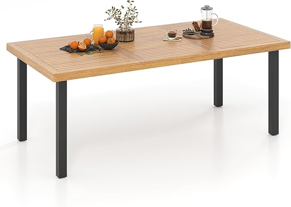 8-Person Acacia Wood Outdoor Dining Table