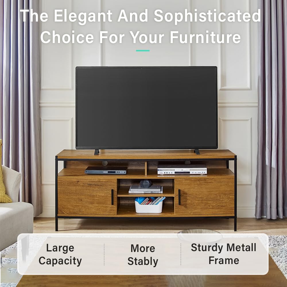 Wide Entertainment Center TV Media Stand with Storage