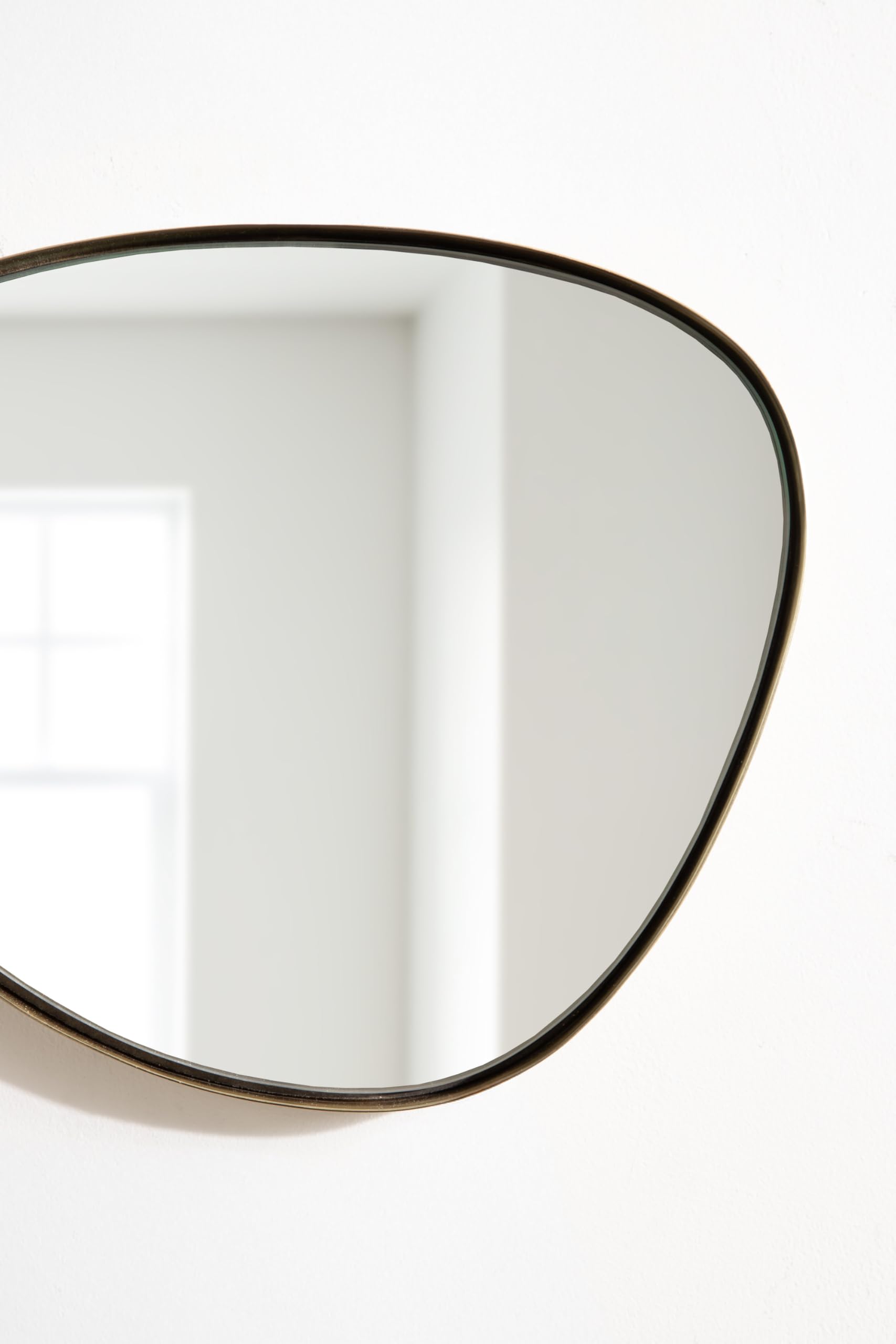 Modern Irregular Metal Wall Mirror Set - 3 Piece Gold Asymmetric Mirrors