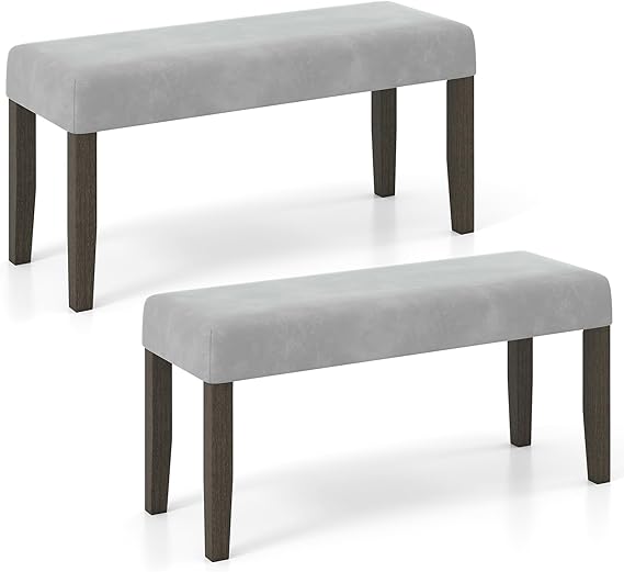 42" Upholstered Dining Bench with Velvet Padded Seat