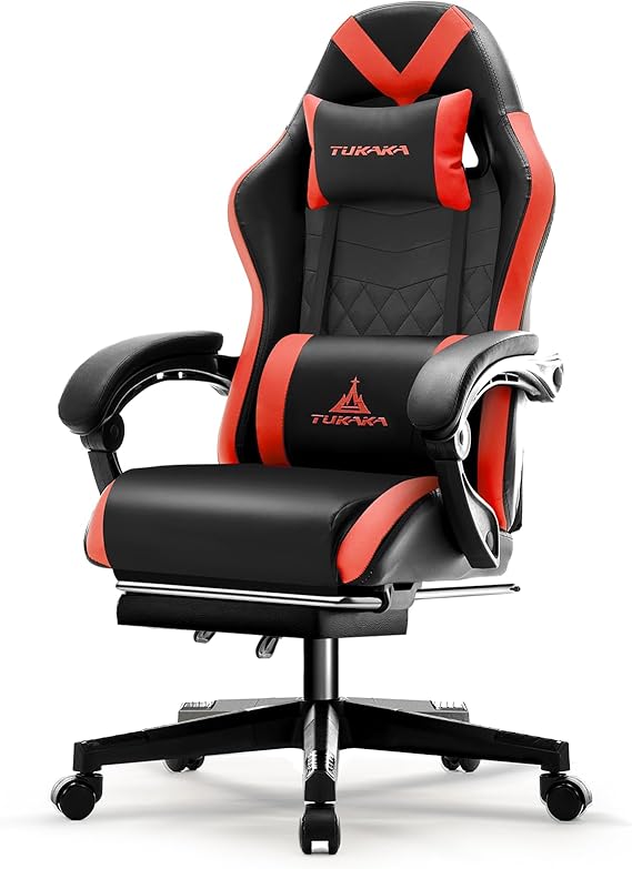 Ergonomic Gaming Chair with Footrest